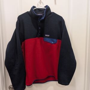 Patagonia Synchilla Snap T. Red and Blue Fleece Pullover